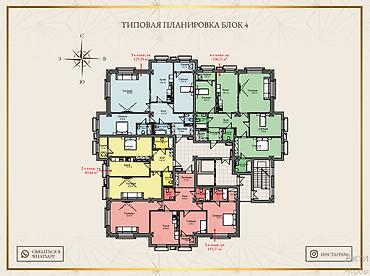 Продажа квартир: 3 комнаты, 129 м², Асанбай мкр Элитка, 14 этаж, ПСО (под самоотделку) — 7