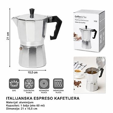 KMT Za moka kafu crni/srebrna – italijanska espreso kafetijera -