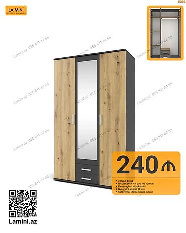 Ev və bağ: 3 qapılı geyim dolabı - Ölçülər: dərinlik 47 sm × hündürlük 200 sm × — 1