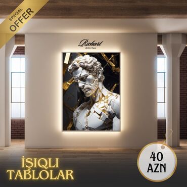 Şəkillər, tablolar: İşıqlı tablolar
Ölçüyə görə qiymət dəyişir