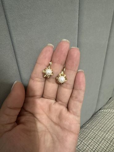 винтажное: Серьги с жемчугом, классический цветочный дизайн. 585 проба Вес 5.3 — 3