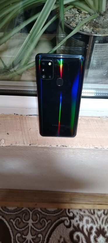 memory kart: Samsung Galaxy A21S, 32 ГБ, цвет - Синий, Гарантия, Сенсорный, Отпечаток пальца