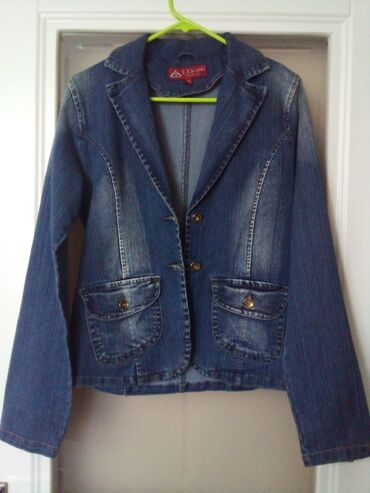женская джинсовая одежда: Пиджак, Приталенная модель, Китай, XL (EU 42)