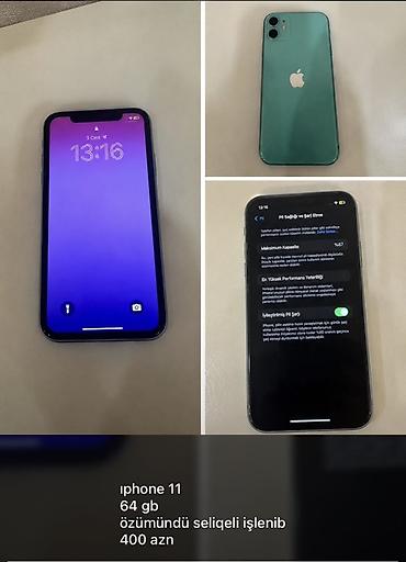 iphone orginal: IPhone 11, 64 GB, Yaşıl, Face ID — 1