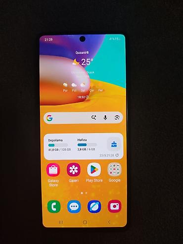 samsung a71: Samsung Galaxy A71, 128 GB, rəng - Göy, İki sim kartlı, Barmaq izi — 1