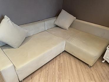 Divanlar: Künc divanı – açıq bej rəng, minimalistik dizayn - L-formalı künc — 2