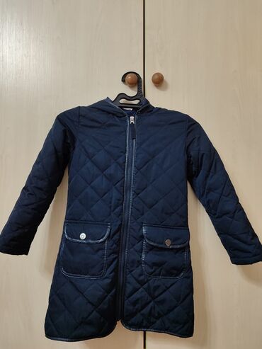sela na 10 let: Куртка-пальто демисезонная, Sela, б/у, синего цвета на рост примерно