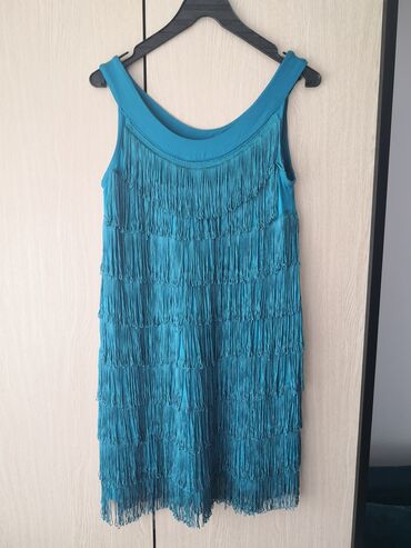 plava haljina sa sljokicama: H&M XS (EU 34)