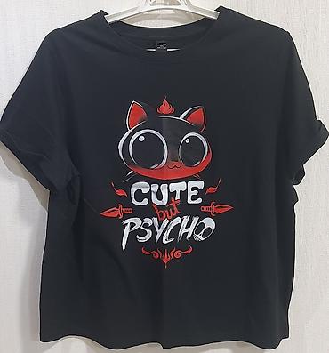 t shirt: Qadın qara qısaqollu T‑şört – SHEIN X, ölçü 2XL. Ön hissədə böyük — 1