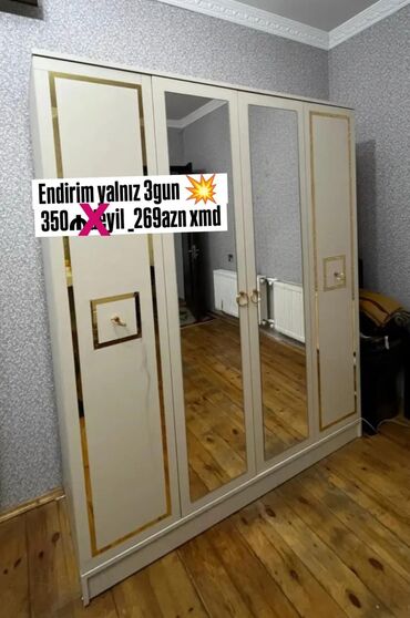 двухъярусные кровати со шкафом: Yeni, Açılan, 4 qapılı Düz dolab