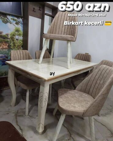 Dolablar: Qonaq otağı üçün, Yeni, Açılan, Dördbucaq masa, 6 stul