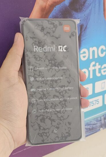 Xiaomi: Xiaomi Redmi 12C, 128 GB, rəng - Qara, 
 Sensor, Barmaq izi, İki sim kartlı