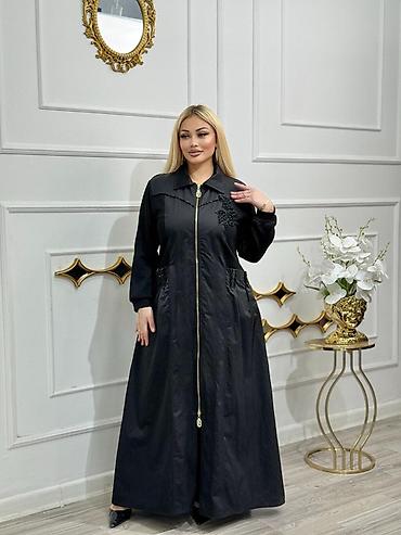 Hicab: Qara rəngli uzun paltar/abaya - Klassik uzun kəsim, yelpazevari ətək — 1