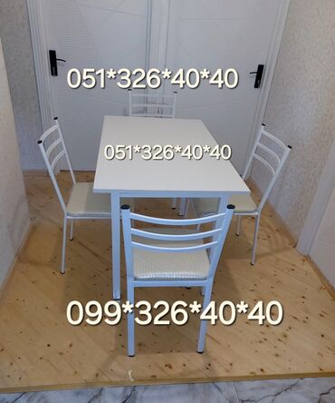 Masa və oturacaq dəstləri: Mətbəx üçün, Yeni, Açılmayan, Dördbucaq masa, 4 stul -da lalafo.az — 3 Masa və oturacaq dəstləri: Mətbəx üçün, Yeni, Açılmayan, Dördbucaq masa, 4 stul — 3