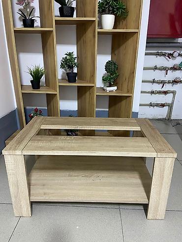 царга: Журнальный стол из ЛДСП, цвет дуб сонома. - Прямоугольная столешница — 1