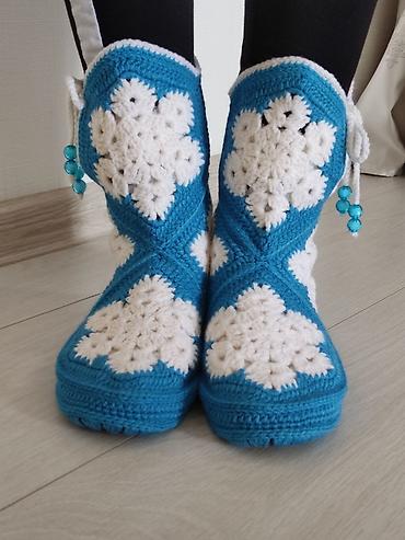 Домашние тапочки: Домашние тапочки, 38.5, Новый, цвет - Голубой, Самовывоз — 3