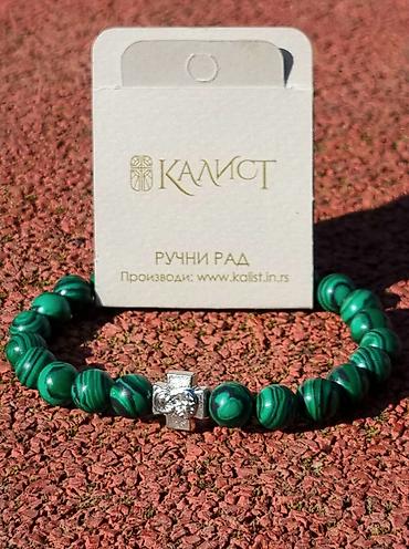 Narukvice: Kalist kamene brojanice od malahita, ručno rađene sa blagoslovom SPC — 11