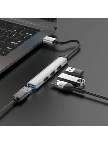 флешки usb loveheek: HUB адаптер Hoco HB26 USB 4 in 1, USB to USB3.0 + USB2. металлический
