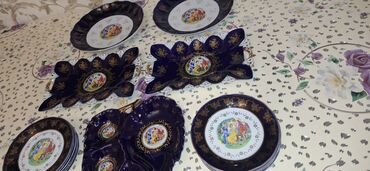 Nahar dəstləri və servizlər: Nahar dəsti, rəng - Göy, Farfor — 11