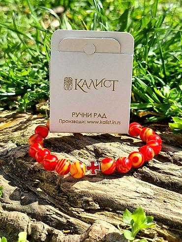 Narukvice: Kalist ručno rađene kamene brojanice od crvenog ahata, sa blagoslovom — 4
