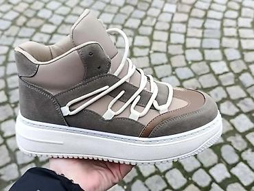 all star patike duboke: Visoke patike sa platformom – bež/smeđe - Dizajn: moderni high‑top — 1