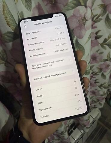 iphine 11 pro: IPhone 11 Pro Max, Б/у, 256 ГБ, Серебристый, Зарядное устройство, Защитное стекло, Чехол, 96 % — 5
