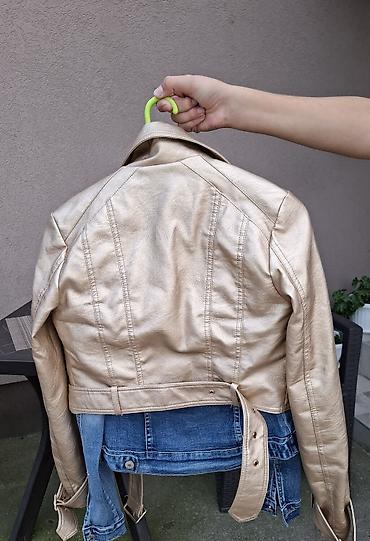 Leather Jackets: Jakna od eko koze. zlatno-bež boja . nova. sa postavom. za — 3