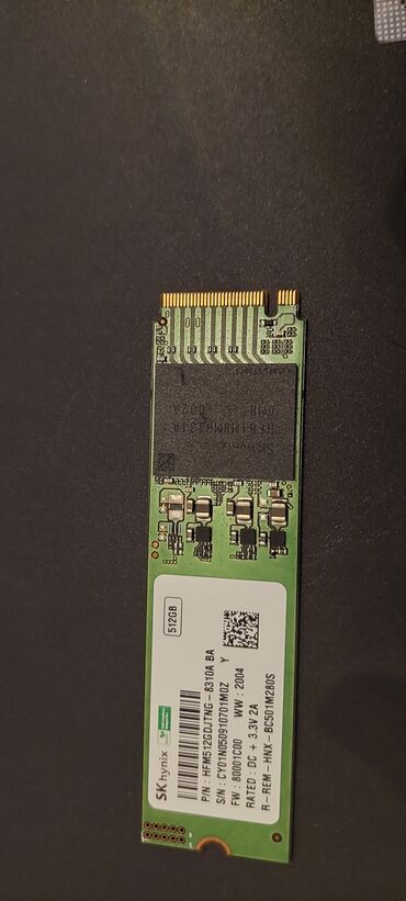 SSD diskləri: SSD disk Hynix, 512 GB, M.2, İşlənmiş
