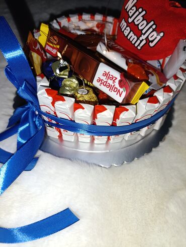 Konditorski proizvodi, slatkiši: Ručno izrađene slatke korpe/torte od čokoladica – idealne za — 9