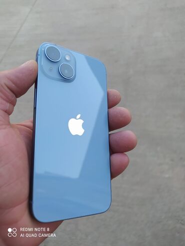 Apple iPhone: IPhone 14, 128 GB, Blue Titanium, Zəmanət, Barmaq izi, Face ID
