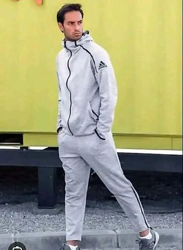 adidas sweatsuit: Akcija Muški komplet trenerke – gornji deo sa kapuljačom i donji deo — 1