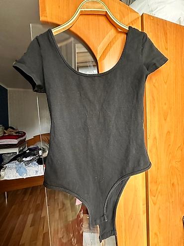 pull and: Черный базовый боди с коротким рукавом. - Материал: плотный трикотаж — 2
