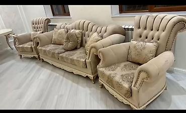 2 neferlik: Klassik üslubda salon dəsti - Tərkib: 3 nəfərlik divan + 2 ədəd geniş — 3