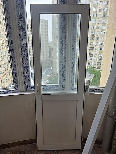 kapi: PVC plastik balkon qapısı - Material: ağ rəngli PVC profil - Profil — 1