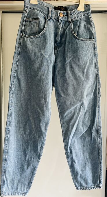 серые джинсы с высокой талией: Мом, Турция, Высокая талия