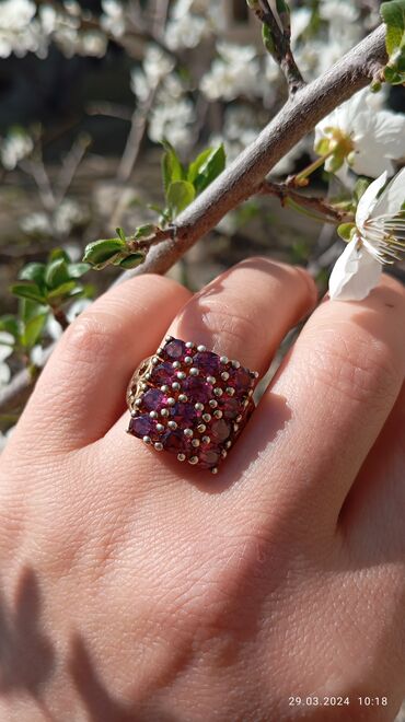 Üzüklər: Toy, Üzük, Gümüş, Qranat, 5.00+ Karat — 6