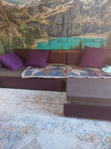 встроенная мебель диван: Диван-керебет, түсү - Күрөң, Колдонулган