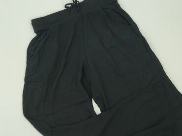 spodnie czarne tech fleece: Material trousers for women, size S