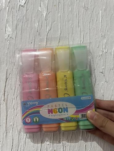 ofis əşyaları: Yalong Pastel Neon Marker Seti – 4 rəng -Kargoyla bir yerdə 6 azn dır — 1
