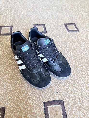 samba: Adidas Samba — классические кроссовки/кеды. - Цвет: черный с белыми — 3
