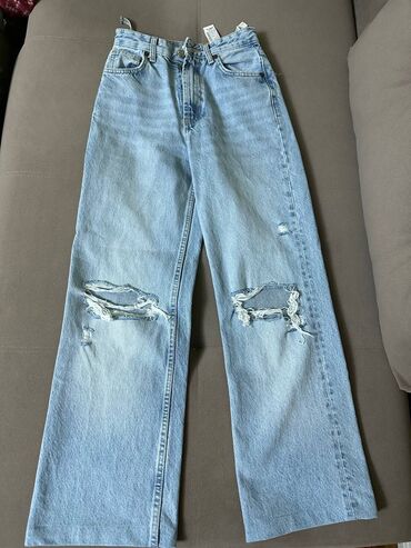 бордовые джинсы женские: Джинсы XS (EU 34), цвет - Голубой