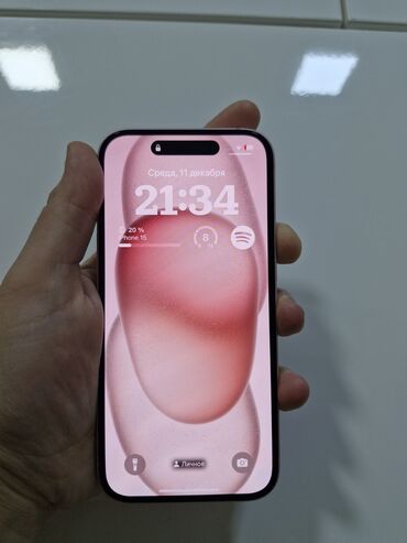 Apple iPhone: IPhone 15, 256 GB, Çəhrayı, Barmaq izi, Face ID, Sənədlərlə