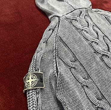 tuklu geyim: Stone Island Cable Knit Hoodie Grey M. - Rəng: boz/qarışıq melanj - — 1