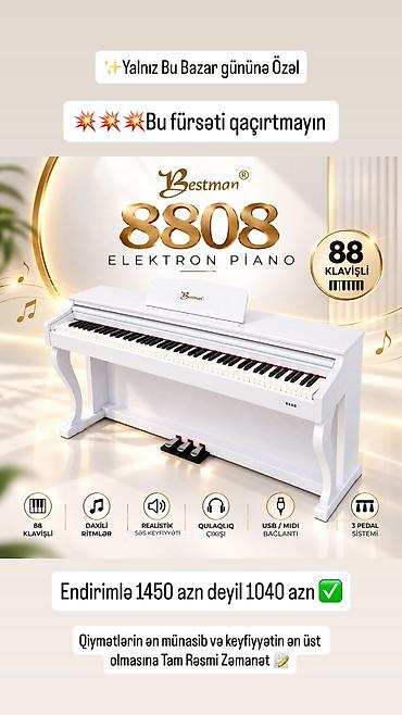 pianolar: Bestman Elektron Piano 

Model: 8808 WH — 1