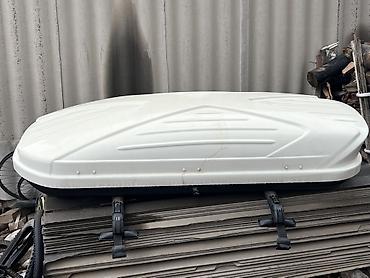 коробка бокс: Автомобильный багажный бокс на крышу, белого цвета. Аэродинамичная — 2