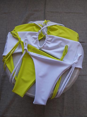 tech komplet: Ženski bikini set – bandeau top sa ukrasnim perlama i gaćicama sa — 7