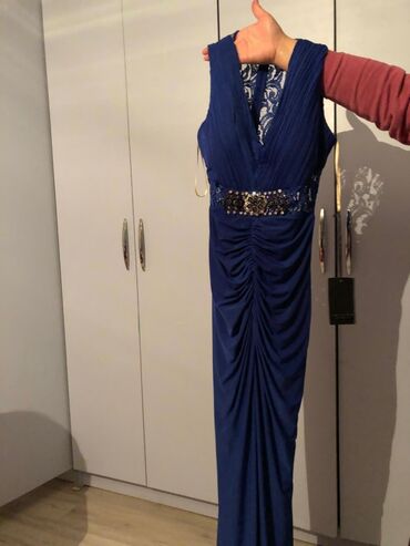 вечернее платье синий цвет: Вечернее платье, Русалка, Длинная модель, Вискоза, Без рукавов, Камни