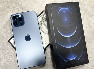 iphone x запчасти: IPhone 12 Pro Max, Колдонулган, 256 ГБ, Blue Titanium, Заряддоочу түзүлүш, Коргоочу айнек, Каптама, 84 %