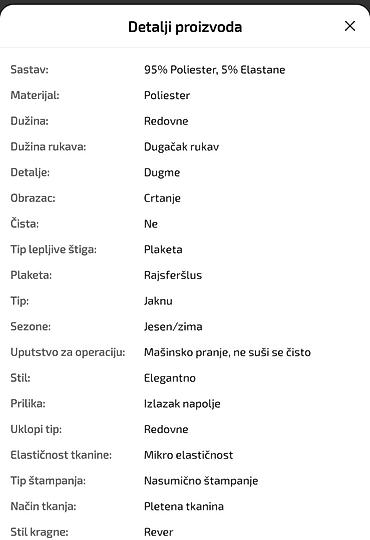 adidas size chart: Zenska jakna .Porucuje se i ceka se 10-tak dana. Obavezna uplata pa — 7