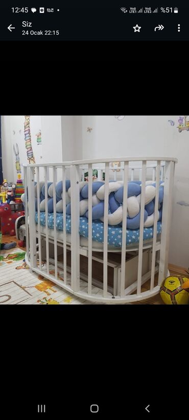 детские кроватки с комодом: Для девочки и мальчика, Колыбель, Б/у, С матрасом